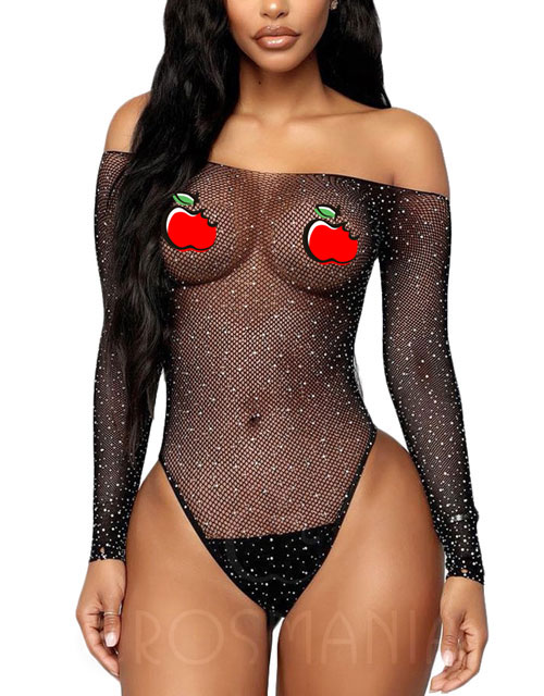 Body Glamour Strass Coloridos - Preto