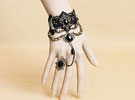 Mitene Black Crystal - Bracelete e Anel Rendado