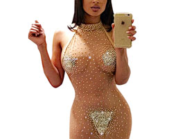 Vestido Invisível - Com Strass - Luxo