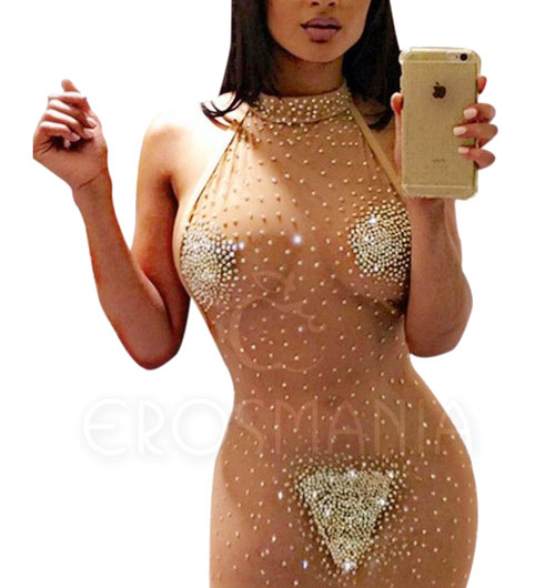 Vestido Invisível - Com Strass - Luxo
