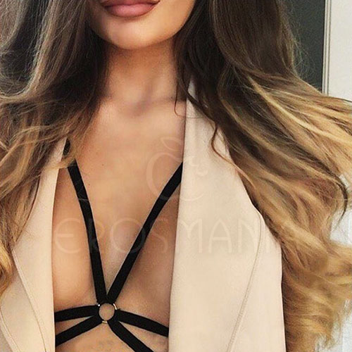 Tiras Góticas com anel metálico - Bralette