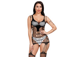 Bodystocking - Espartilho Arrastão e Listras