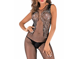 Bodystocking Arrastão com Strass - Waterfall
