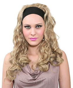 Peruca com faixa Loira Longa - Cacheada - Real