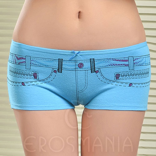 Calcinha Cueca Boxer - Estampa de short Jeans