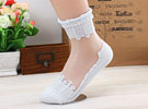 Meia Soquete Crystal Lace Flower - Branca