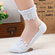 Meia Soquete Crystal Lace Flower - Branca (Imagem 1 de 2)