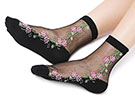 Meia Soquete Little Flowers - Transparente