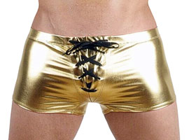 Cueca Vinil de Amarrar - Gogoboy - Dourado