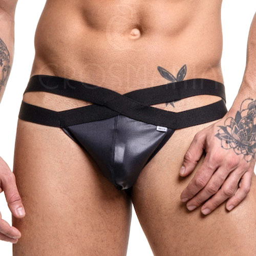 Jockstrap Cirrê Preto com Cós Duplo