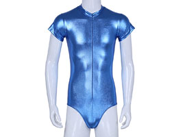Body Masculino - Vinil Alto Brilho - Azul