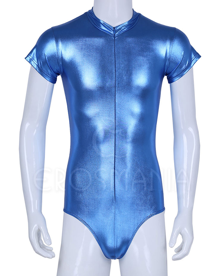 Body Masculino - Vinil Alto Brilho - Azul