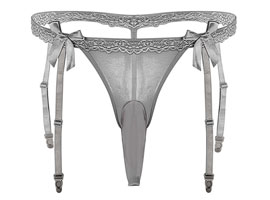 Calcinha com Liga - Masculina - Laço de Cetim Calcinha com Liga - Masculina - Laço de Cetim