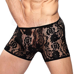 Cueca Boxer Renda - Gatinho Safado - Preta