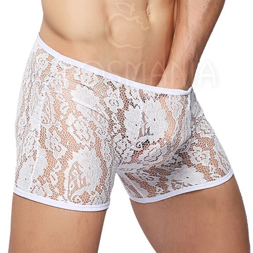 Cueca Boxer Renda - Gatinho Safado - Branca