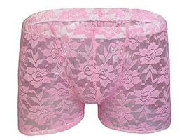 Cueca Boxer Renda - Gatinho Safado - Rosa