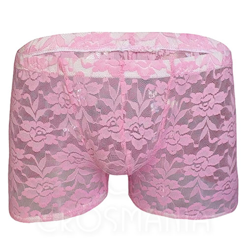Cueca Boxer Renda - Gatinho Safado - Rosa