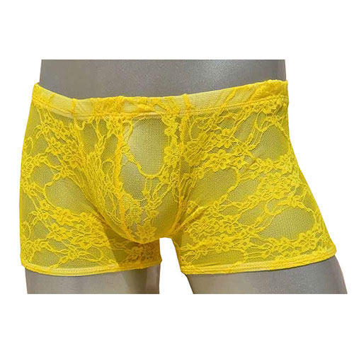 Cueca Boxer Renda - Gatinho Safado - Amarela