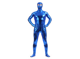 Macacão Zentai Metalic Blue - Spandex