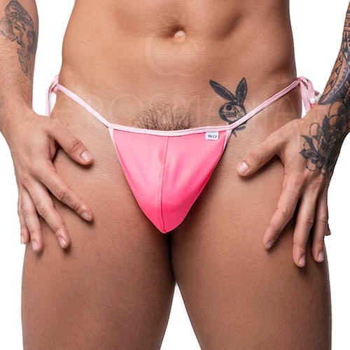 Cueca Calcinha Fio Dental de Amarrar Pink