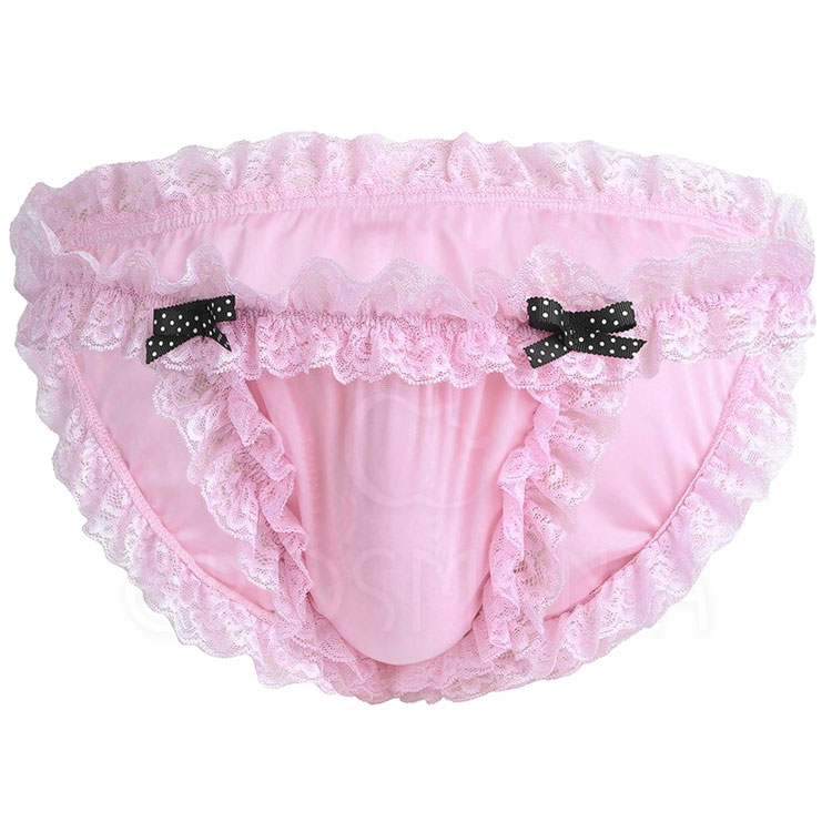 Calcinha Masculina Babado e Renda - Rosa