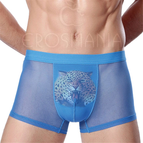 Cueca Boxer Fetiche - Leopardo - Azul