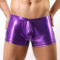 Cueca Boxer de Vinil - Com Bojo - Violeta Metálico