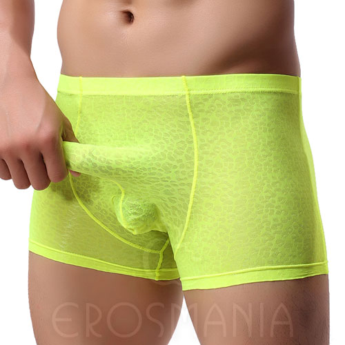 Cueca Boxer - Com Camisinha - Amarelo Fosforecente