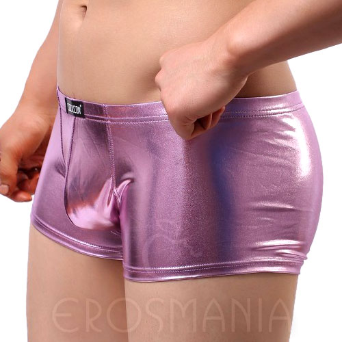 Cueca Sunga de Vinil - Com Bojo - Rosa Metalizado