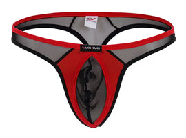 Cueca Fio Dental com Bojo Transparente - Vermelha