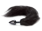 Hard Plug Anal Metal Preto - Cauda Preta
