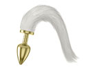 Hard Plug Anal Metal Dourado - Cauda Branca
