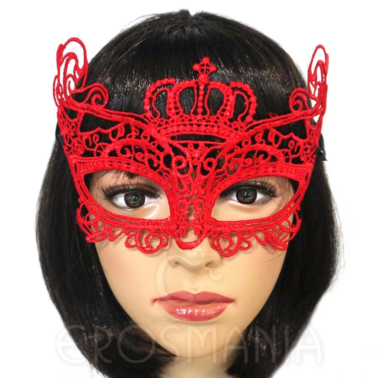 Máscara Sensual Rainha - Rendada - Vermelha