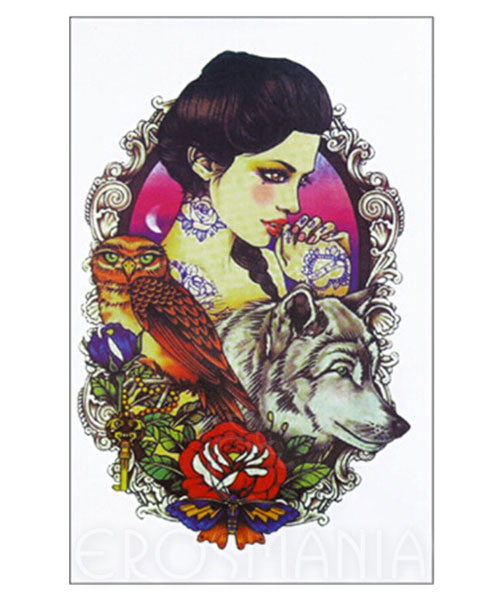 Tatuagem temporária - Lady and the Wolf