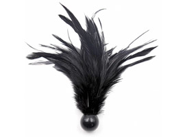 Plumeiro com Bolinha - Preto - 16 cm