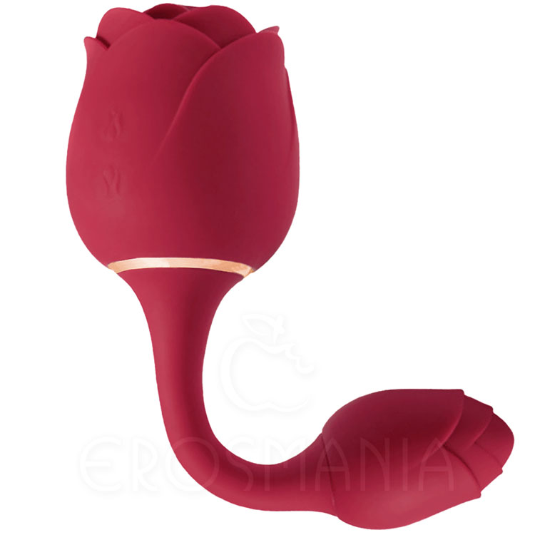 Flowers II - Vibrador Duplo com Sugador Rosa