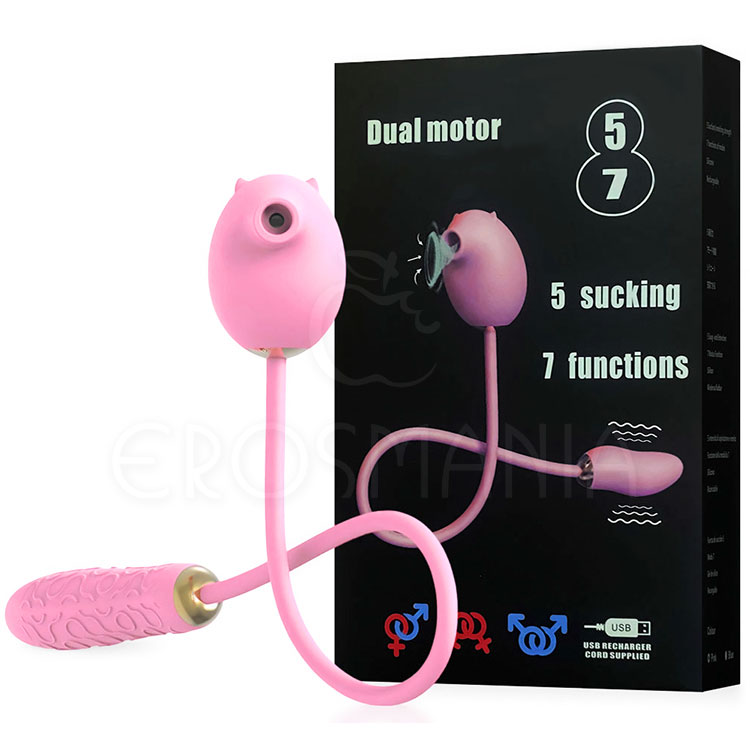 Dual Motor Pink - Vibrador e Sugador