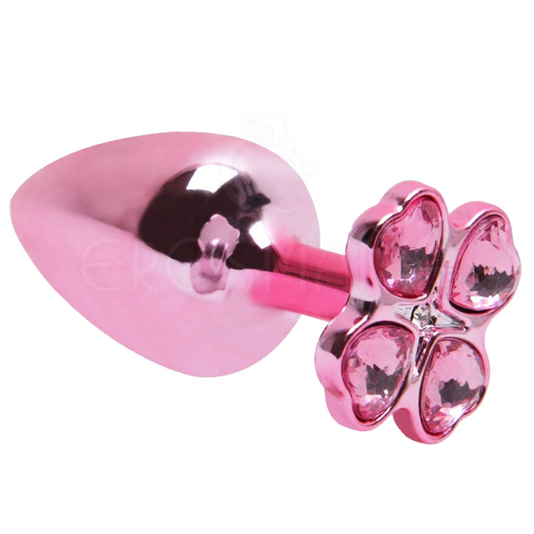 Plug Anal M com Base Trevo - Rosa