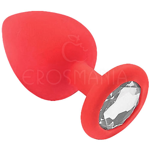 Plug Anal Silicone Vermelho - Com Joia