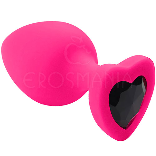 Plug Anal Silicone Rosa - Com Joia Coração