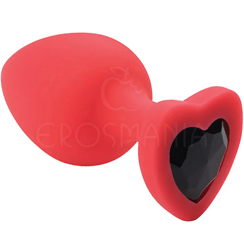 Plug Anal Silicone Vermelho - Com Joia Coração