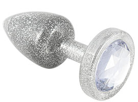 Plug Anal P Abs Less Prata Com Glitter e Joia