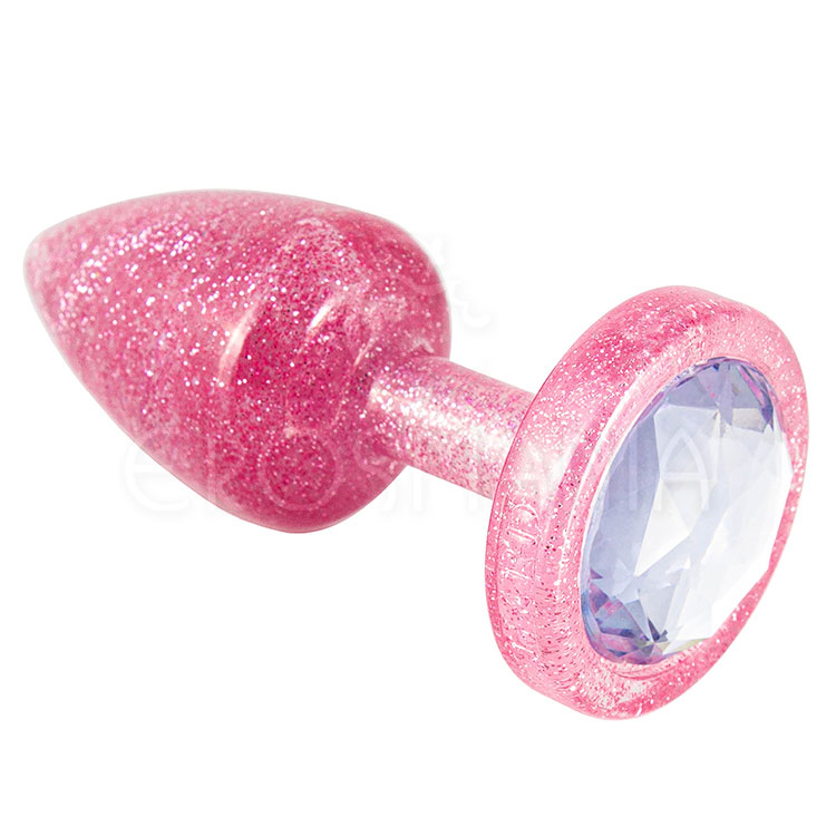 Plug Anal P Abs Less Rosa Com Glitter e Joia