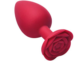 Plug Anal Silicone Vermelho - Com Flor