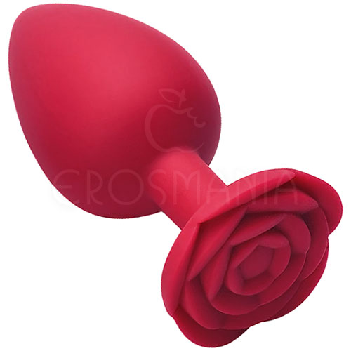 Plug Anal Silicone Vermelho - Com Flor