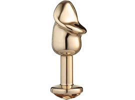 Lite Plug Anal Pênis Abs com Joia - Dourado Lite Plug Anal Pênis Abs com Joia - Dourado