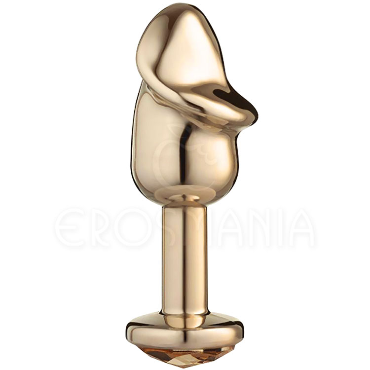 Lite Plug Anal Pênis Abs com Joia - Dourado