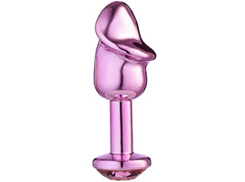 Lite Plug Anal Pênis Abs com Joia - Rosa Lite Plug Anal Pênis Abs com Joia - Rosa