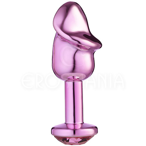 Lite Plug Anal Pênis Abs com Joia - Rosa