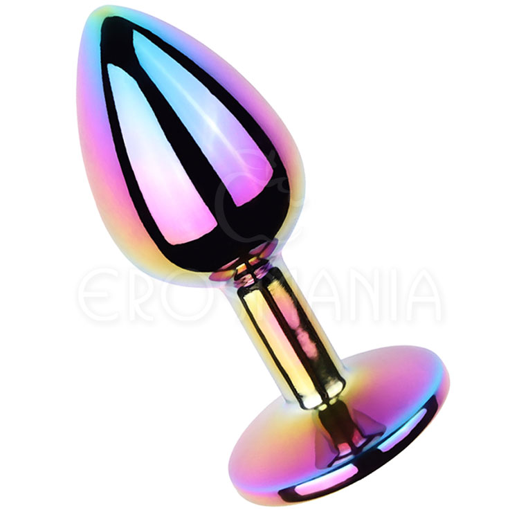 Plug Anal Multicolor Metal com Joia P - Azul